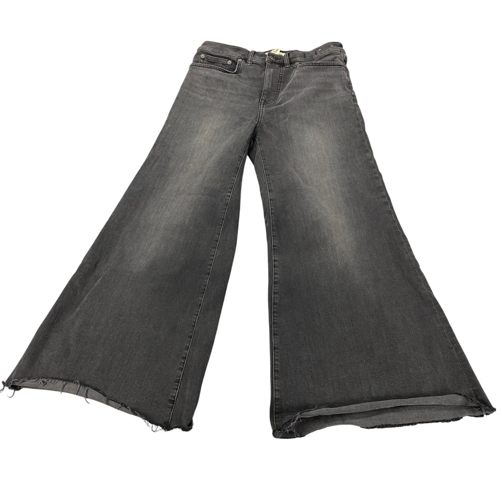 Madewell Women's Wide Leg Flared Jeans in Washed Black